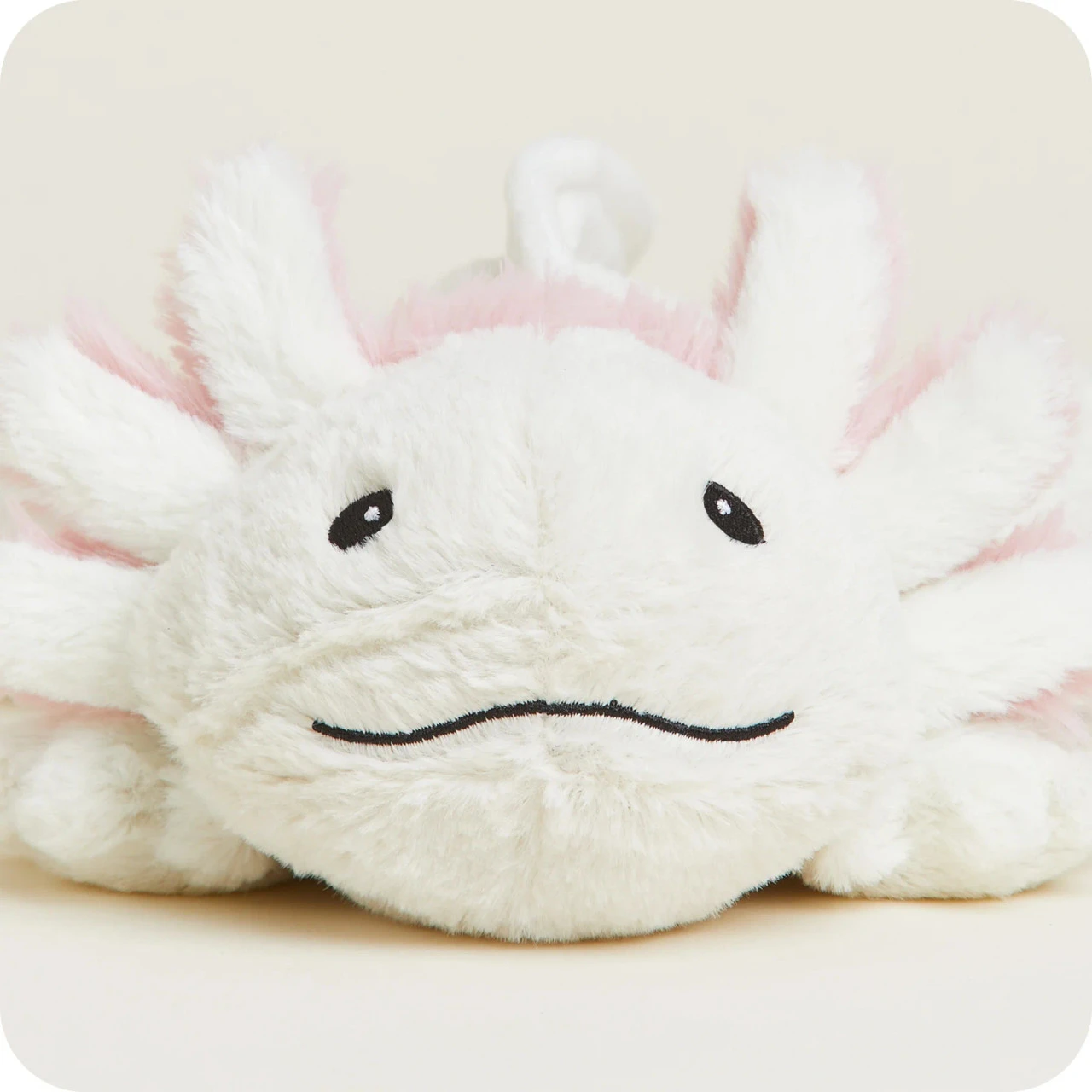 Warmies White Axoloti Cozy Plush Microwavable Toy 2 Warmies White Axoloti Cozy Plush Microwavable Toy - Image 2