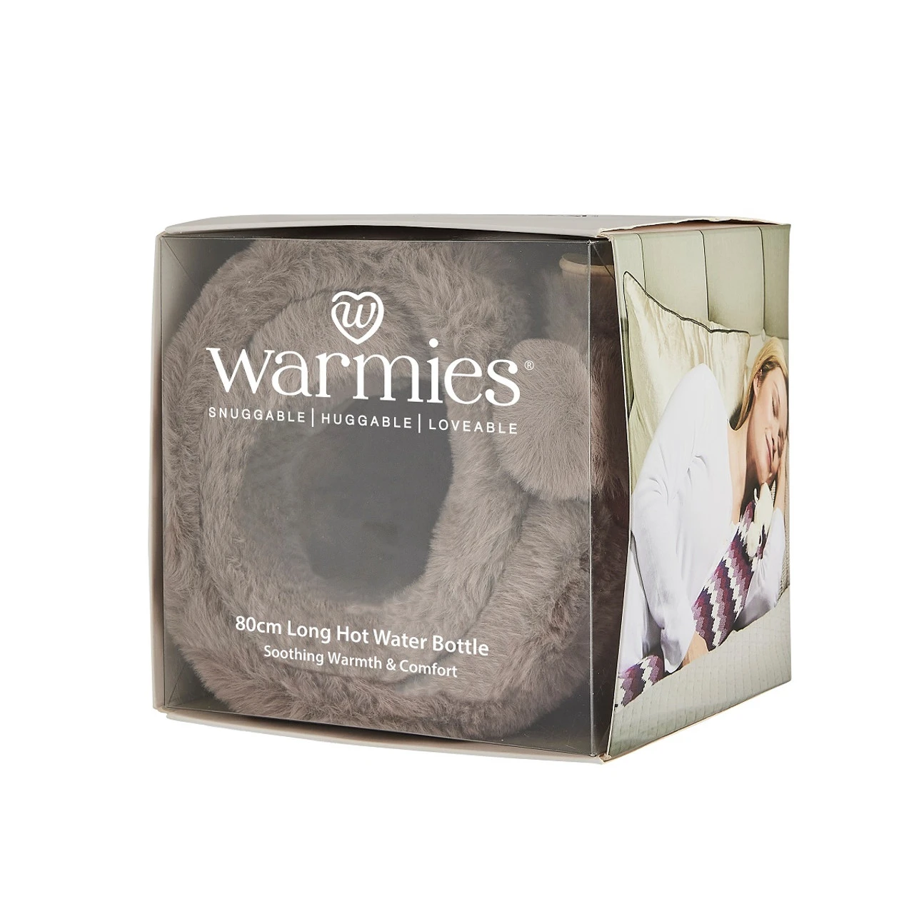 Warmies Mocha Faux Fur Long Hot Water Bottle - Image 3